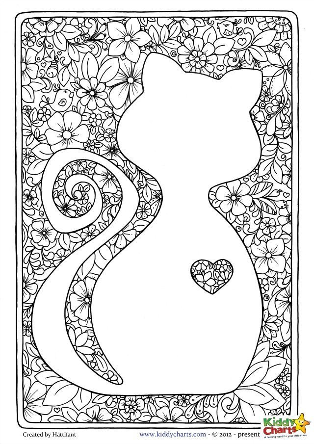 Adult Cat Coloring Pages
 Free cat mindful coloring pages for kids & adults