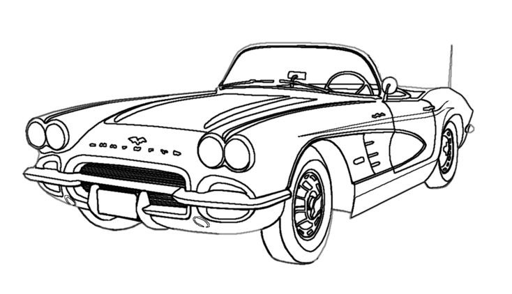 Adult Coloring Pages Cars
 Cool Black and White line art Bing images