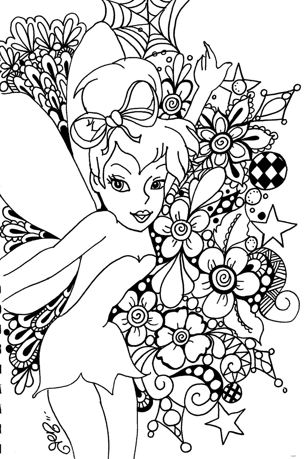 Adult Fairy Coloring Pages
 FAIRY COLORING PAGES