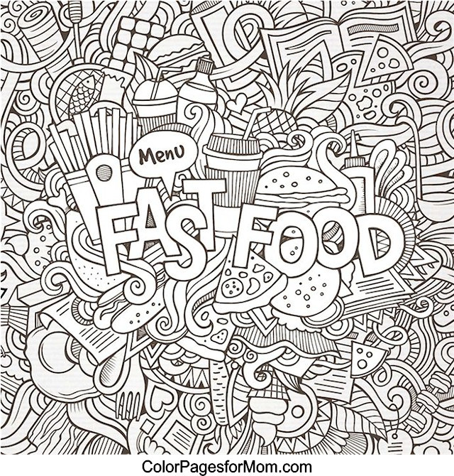 Adult Food Coloring Pages
 Doodles 41 Advanced Coloring Page