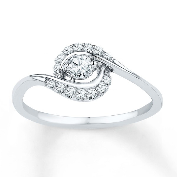 Affordable Diamond Rings
 Affordable Round Diamond Engagement Ring in White Gold for
