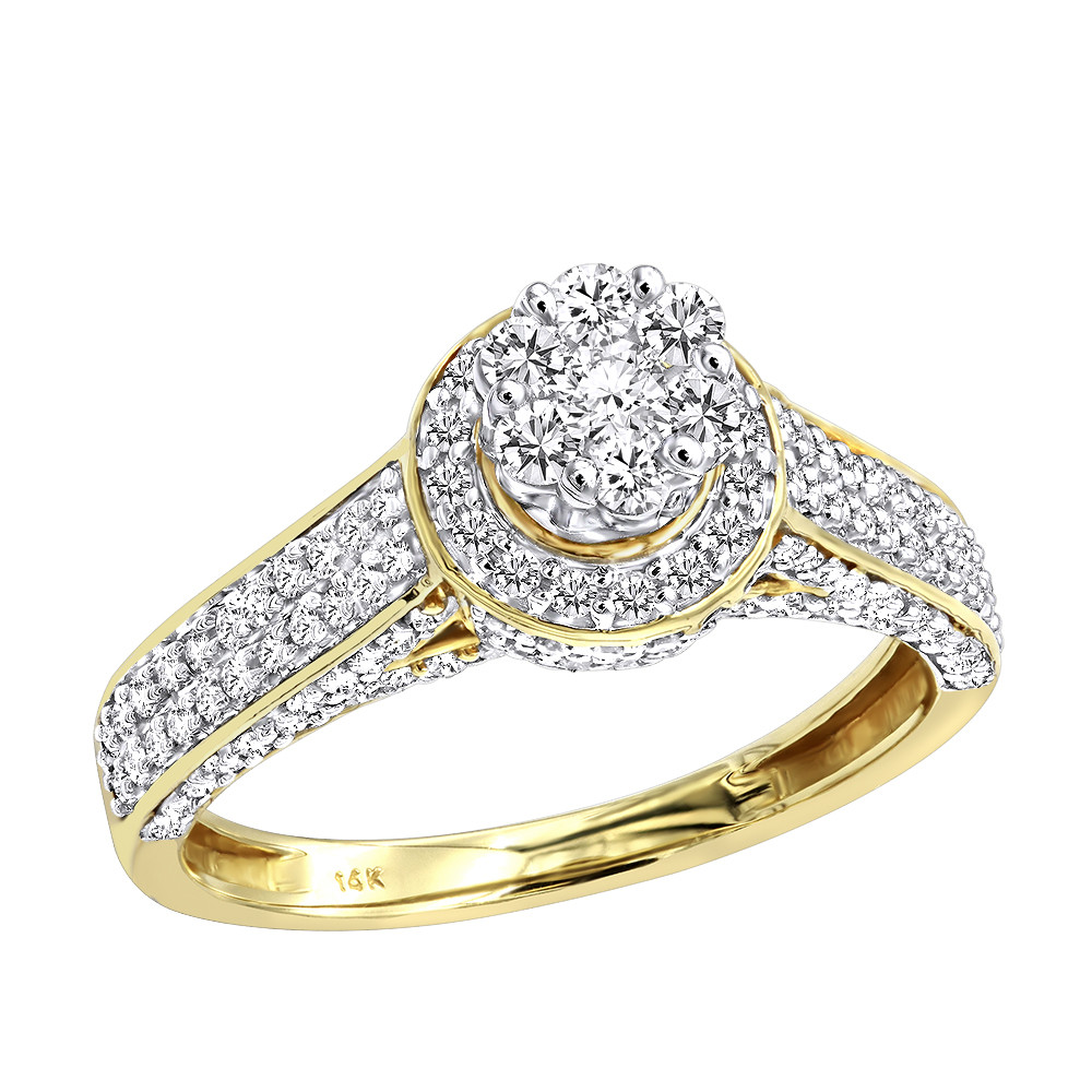 Affordable Diamond Rings
 Affordable Cluster Diamond Engagement Ring for Women w