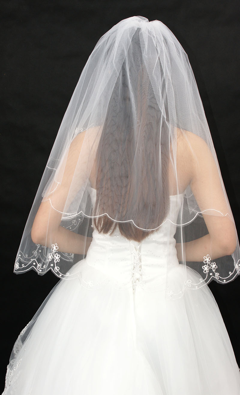 Affordable Wedding Veils
 QC34 Velos Novia Boda Cheap White Ivory Wedding Veil With