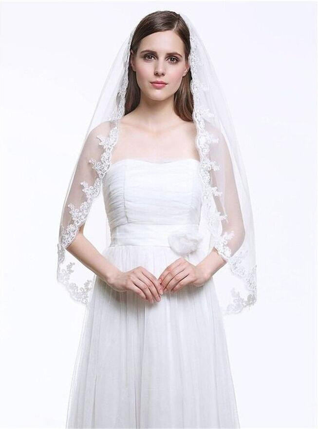 Affordable Wedding Veils
 2015 Hot Sale Elegant Short Cheap Wedding Veil Bridal Veil