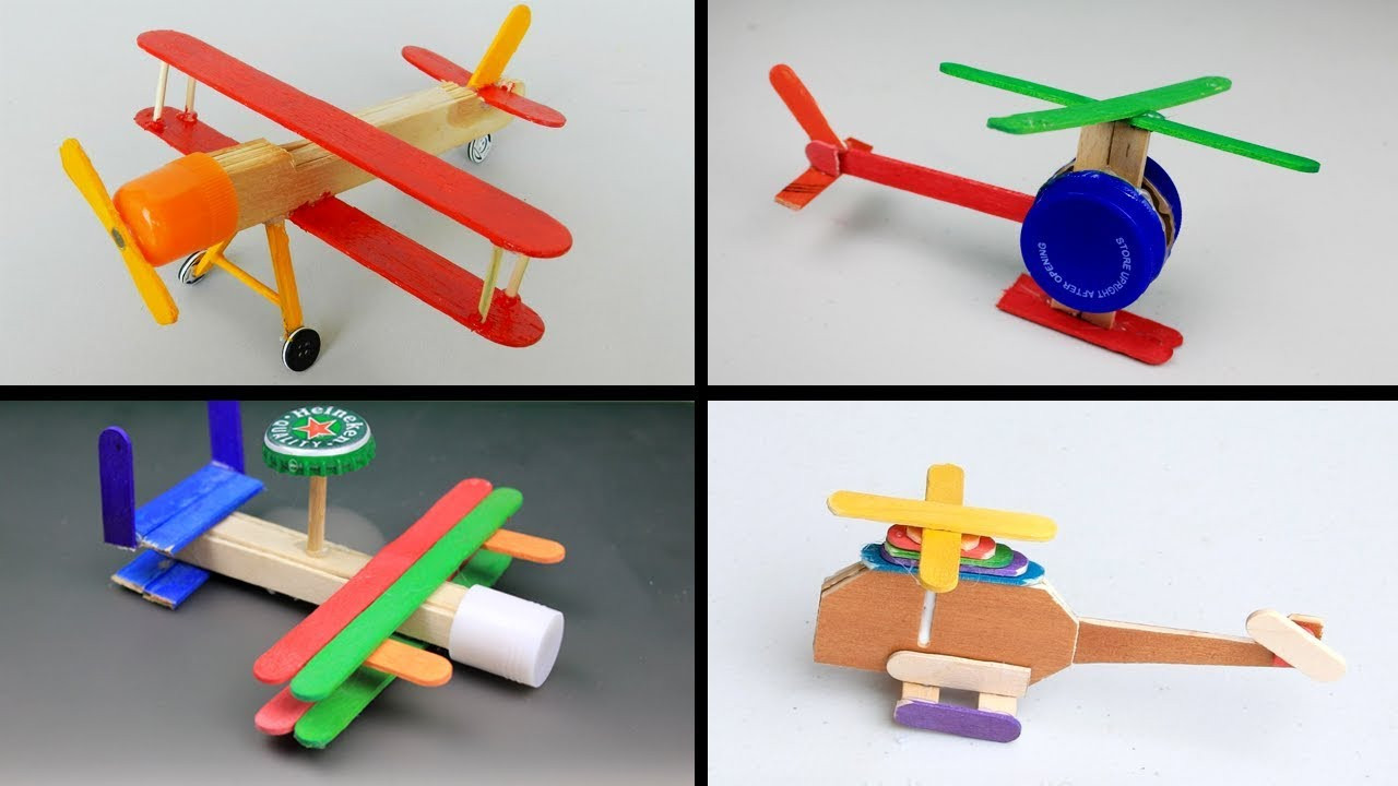 Airplane Crafts For Kids
 4 DIY Plane Toys for Kids Popsicle Stick Crafts