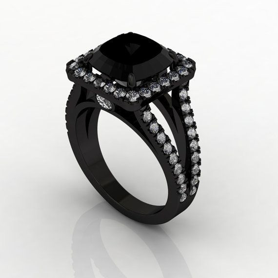 All Black Diamond Engagement Rings
 5 49 ct Black Diamond Engagement Ring 14k Black Gold on