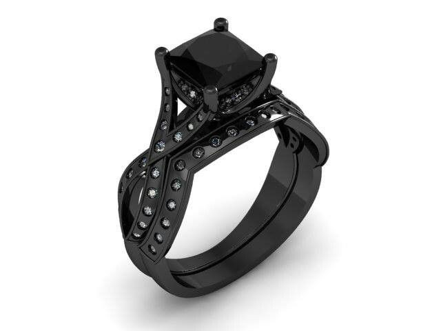 All Black Diamond Engagement Rings
 All Black Engagement Rings Wedding and Bridal Inspiration