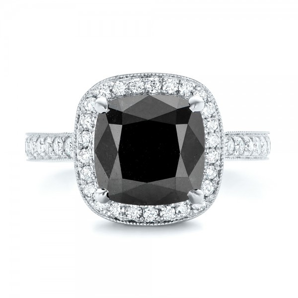 All Black Diamond Engagement Rings
 Custom Black Diamond Halo Engagement Ring