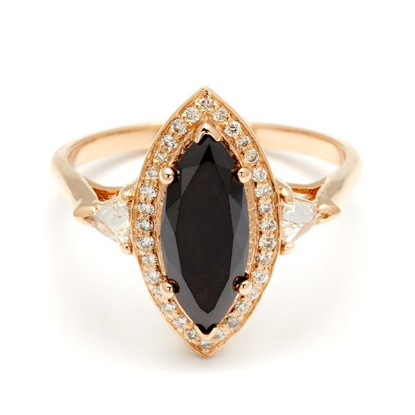 All Black Diamond Engagement Rings
 Marquis Bea engagement ring black diamond unique