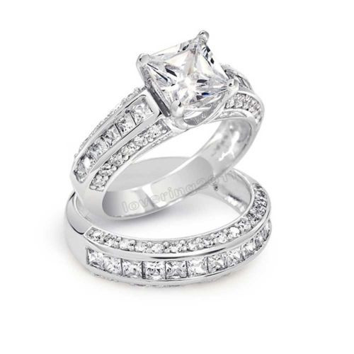 Amazon Wedding Rings Sets
 Size 5 10 Fashion jewelry Amazon hot sale 6mm CZ Jewelry
