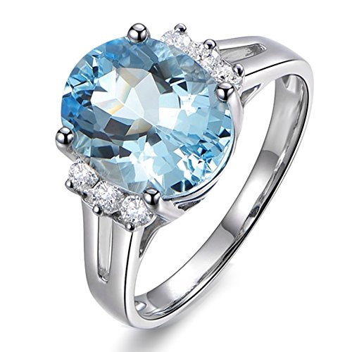 Amazon Wedding Rings Sets
 Elegant Fashion Gemstone Aquamarine Wedding For Women