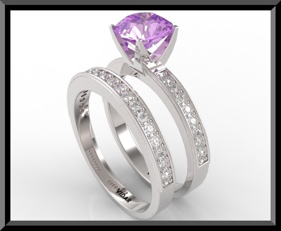 Amethyst Wedding Ring Sets
 Amethyst Diamond Wedding Ring Set