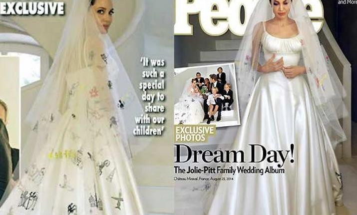 Angelina Wedding Gown
 Angelina Jolie s Versace wedding gown co designed by her