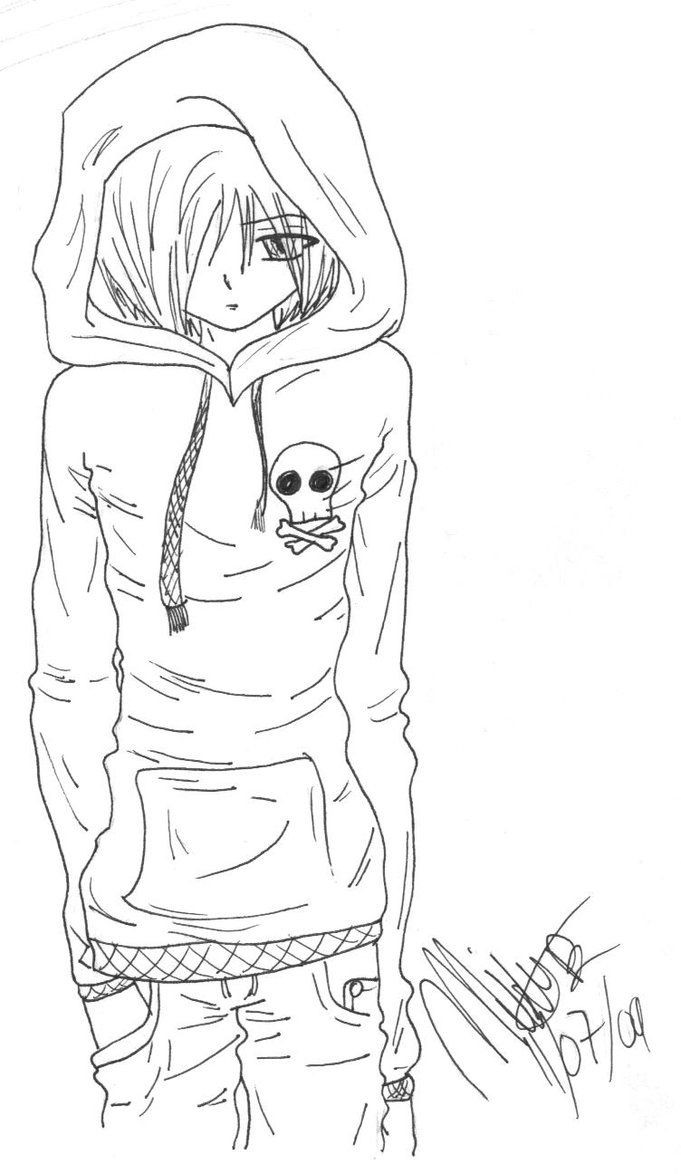 Anime Boys Coloring Pages
 Emo Anime Guy