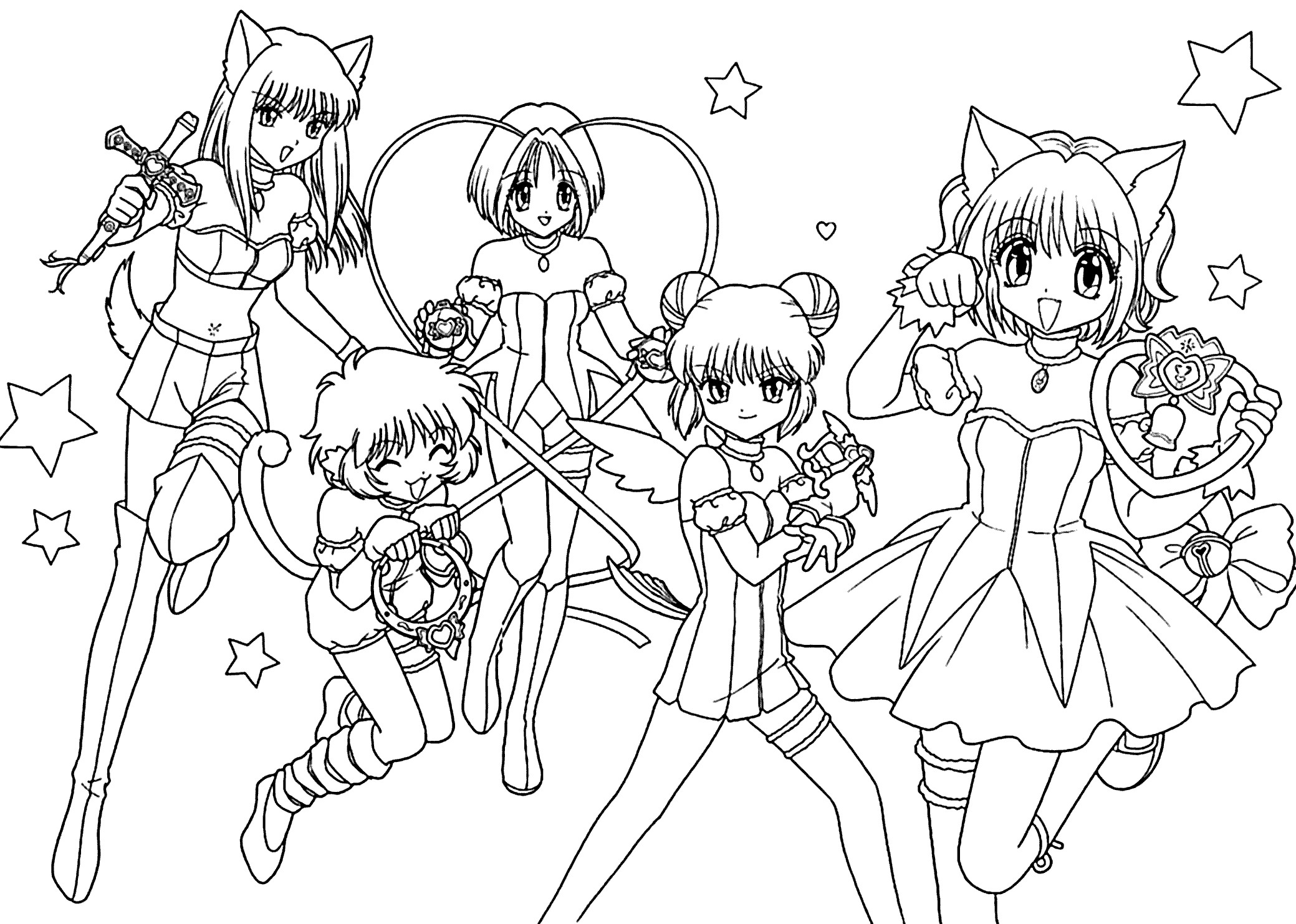 Anime Coloring Pages For Kids
 Mew mew team anime coloring pages for kids printable free
