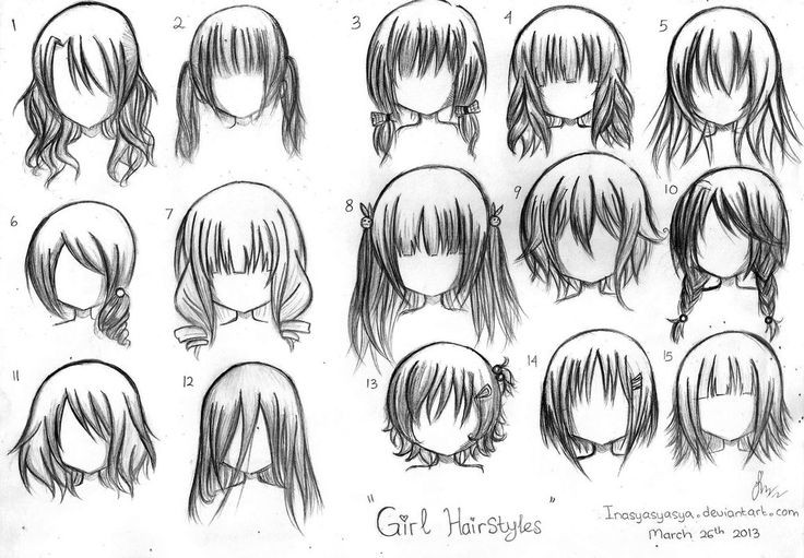 Anime Girl Hairstyles
 1000 images about Hair Concept Art on Pinterest