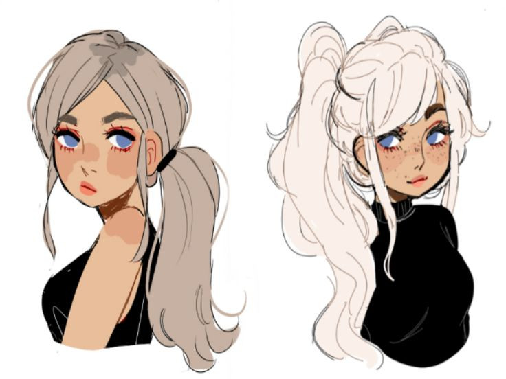 Anime Girl Hairstyles Ponytail
 Girls with Ponytails drawing in 2019