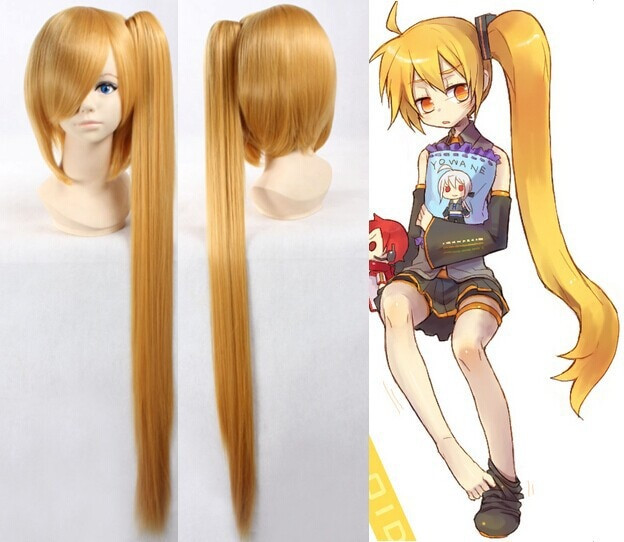 Anime Girl Hairstyles Ponytail
 Quality Thick 90cm Long Blonde Golden Yellow with Ponytail