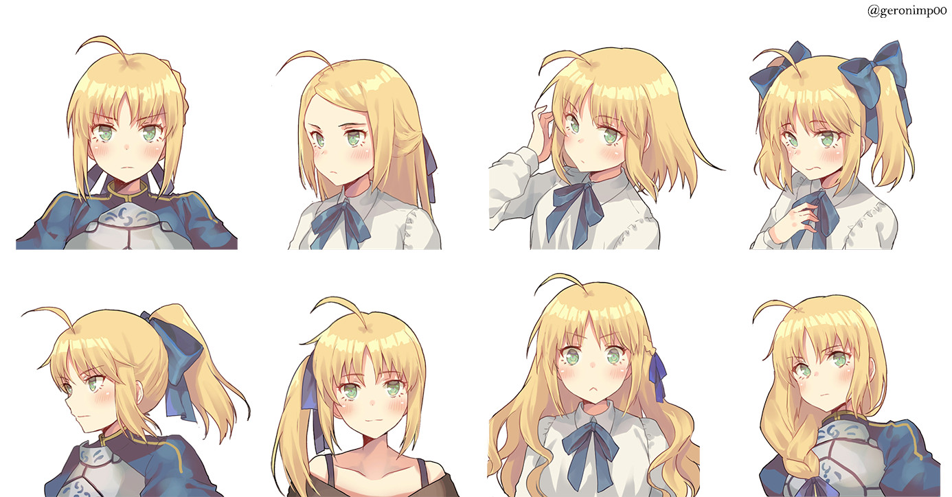 Anime Girl Ponytail Hairstyles
 [Fanart][Fate] Saber in a ponytail anime