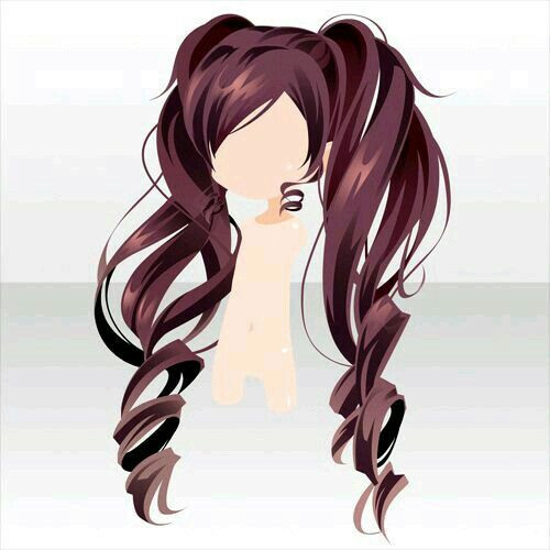 Anime Pigtails Hairstyles
 Lightly Brown curly long pigtails