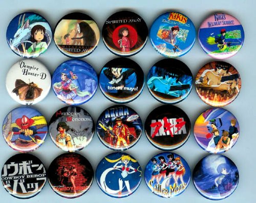 Anime Pins
 Set of 20 Anime Collection Pins 1 25" Buttons