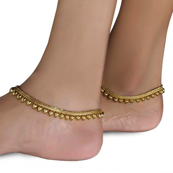 Anklet Ideas
 Simple Gold Plated Anklets for Daily wear by Variation