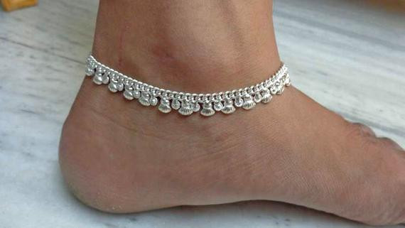 Anklet Indian
 Anklet Silver Anklet Foot chain Indian Anklet Ankle by