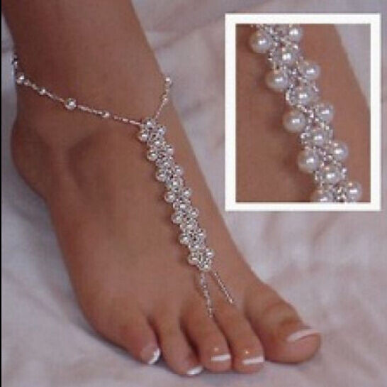 Anklet Pearl
 FD768 Bridal Jewelry Pearl Foot Bracelet Ankle Chain Toe
