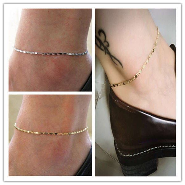 Anklet Simple
 Cool Women Simple Gold Chain Anklet Bracelet Barefoot