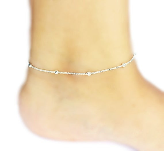 Anklet Simple
 Silver anklet simple silver chain anklet box chain dainty