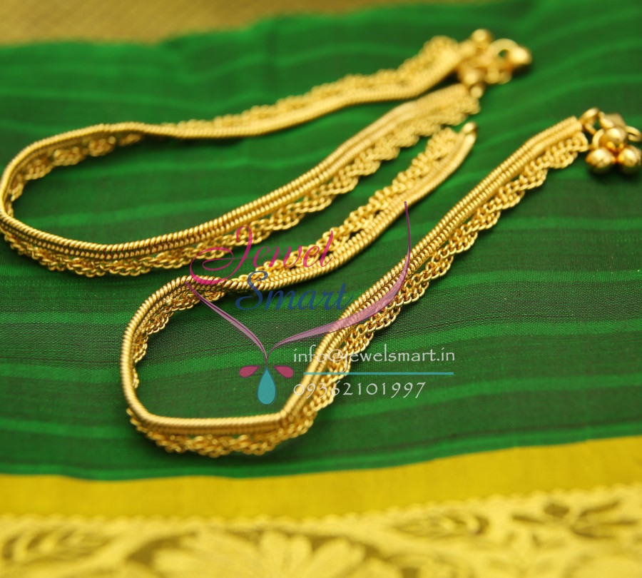 Anklet Traditional
 A2440 Fancy Design Imitation Payal Leg Chain Anklet