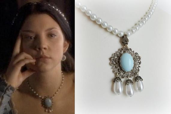 Anne Boleyn Necklace
 Anne Boleyn Blue Stone Necklace n148 by DBakerJewelry on Etsy