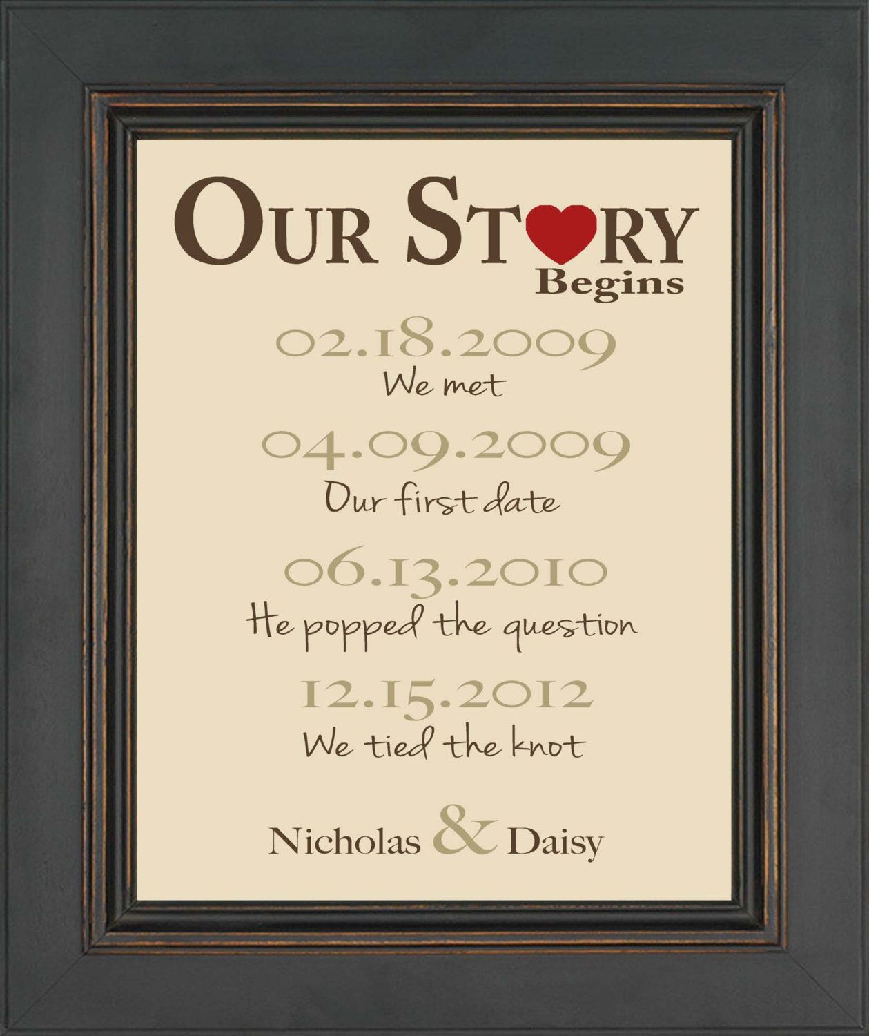Anniversary Gift Ideas For Couple
 Valentine s Day Gift First Anniversary Gift by