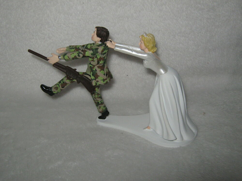 Army Wedding Cake Toppers
 Wedding Reception Party Military Camo Run Away Groom Cake