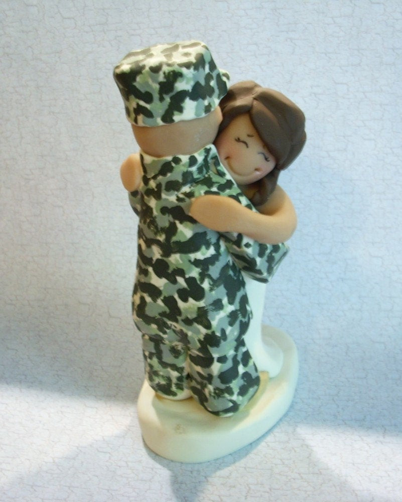 Army Wedding Cake Toppers
 Just Married ACU Wedding Cake Topper Military by gingerbabies