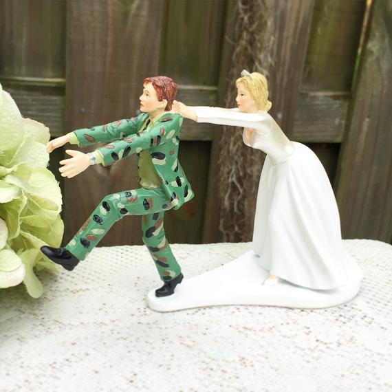 Army Wedding Cake Toppers
 Funny Military Wedding Cake Topper Humorous runaway fleeing
