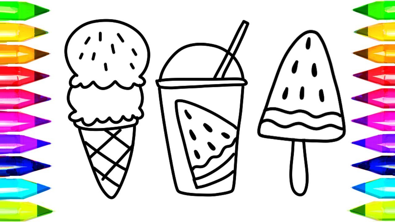 Art Coloring Pages For Kids
 How to Draw Watermelon & Juice Coloring Pages