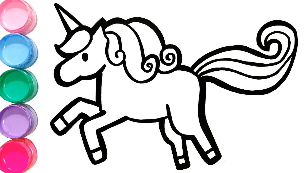 Art Coloring Pages For Kids
 Unicorn coloring and drawing Learn Colors for kids