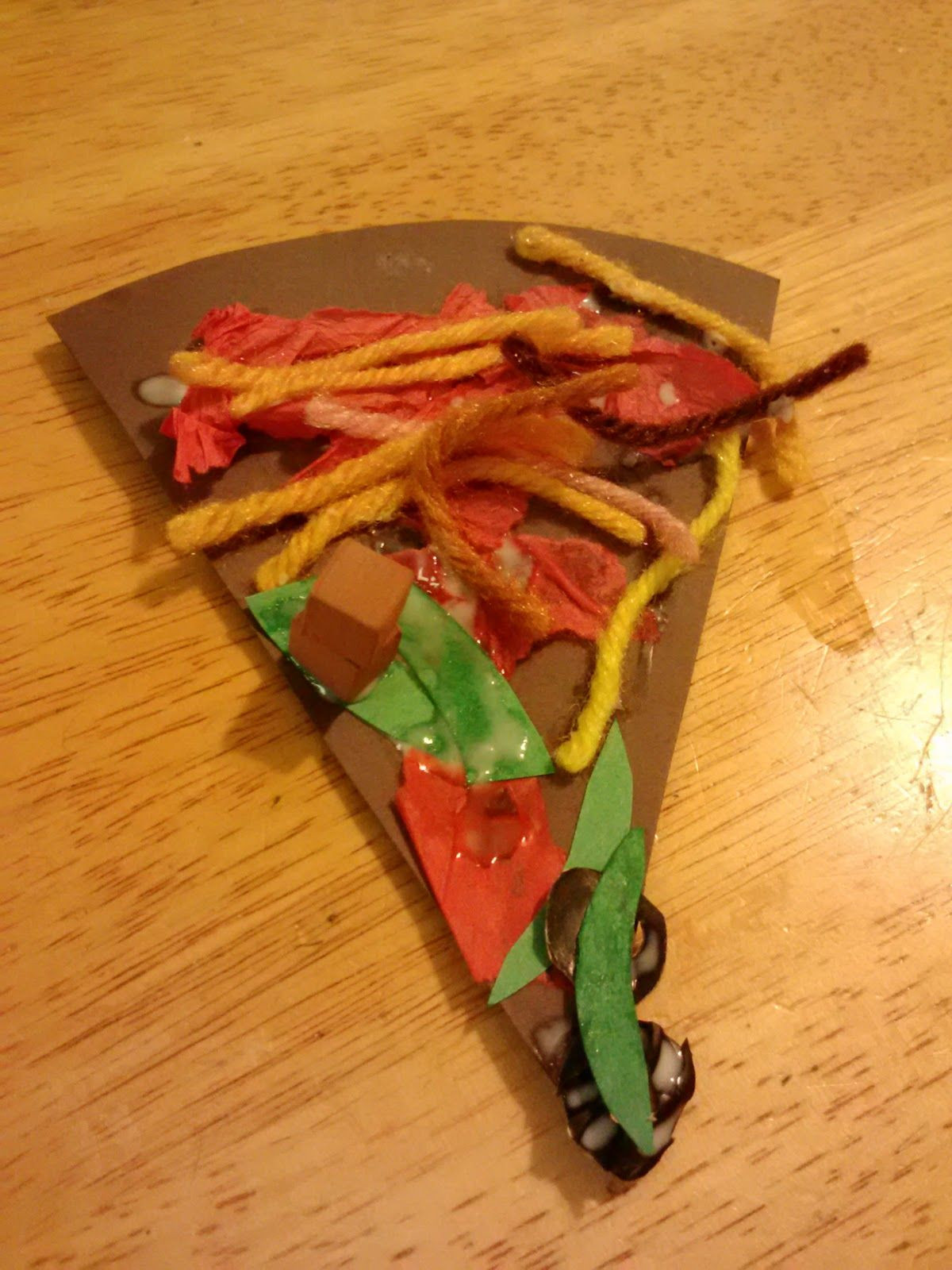 Art Project Ideas For Toddlers
 Pizza Party Art using tons of scrap paper yarn that are