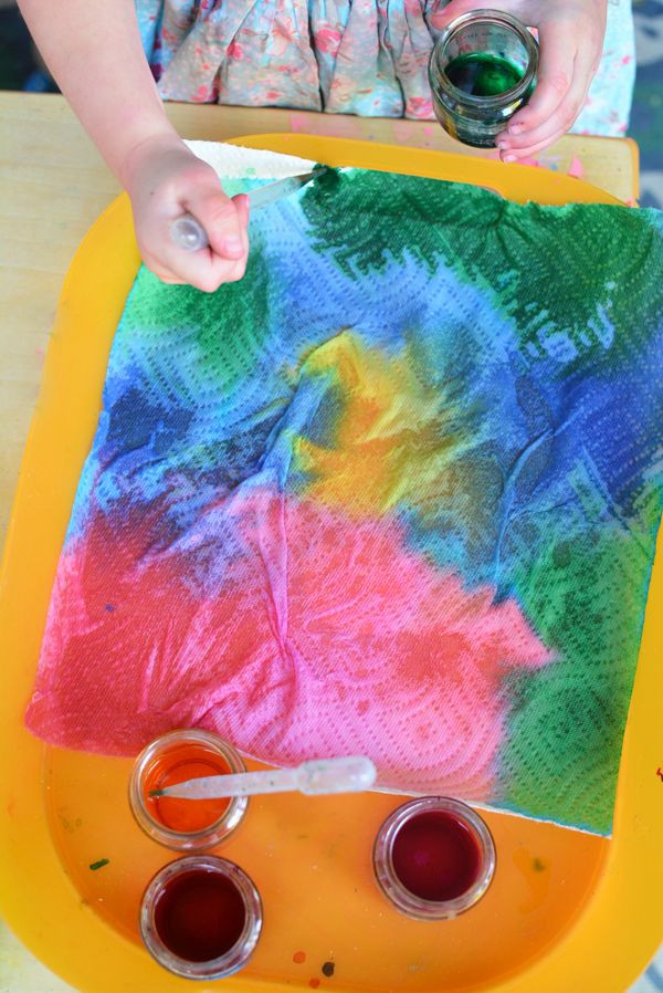 Art Things For Kids
 Tie Dyed Paper Towel Art You Can Do With Your Toddler
