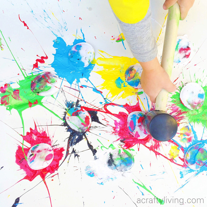 Art Things For Kids
 Cotton Round Splatter Painting A Crafty LIVing