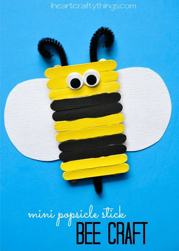Arts And Craft Ideas For Toddlers
 Simple and Cute Popsicle Stick Bee Kids Craft
