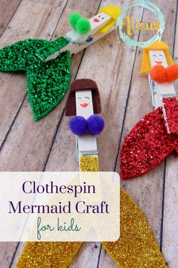 Arts And Craft Ideas For Toddlers
 Clothespin Mermaid Craft for Kids
