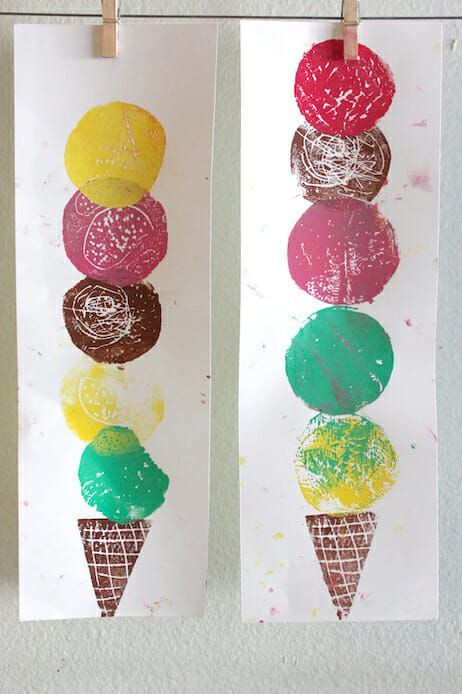 Arts And Craft Ideas For Toddlers
 Colorful Ice Cream Art An Easy Printmaking Project for