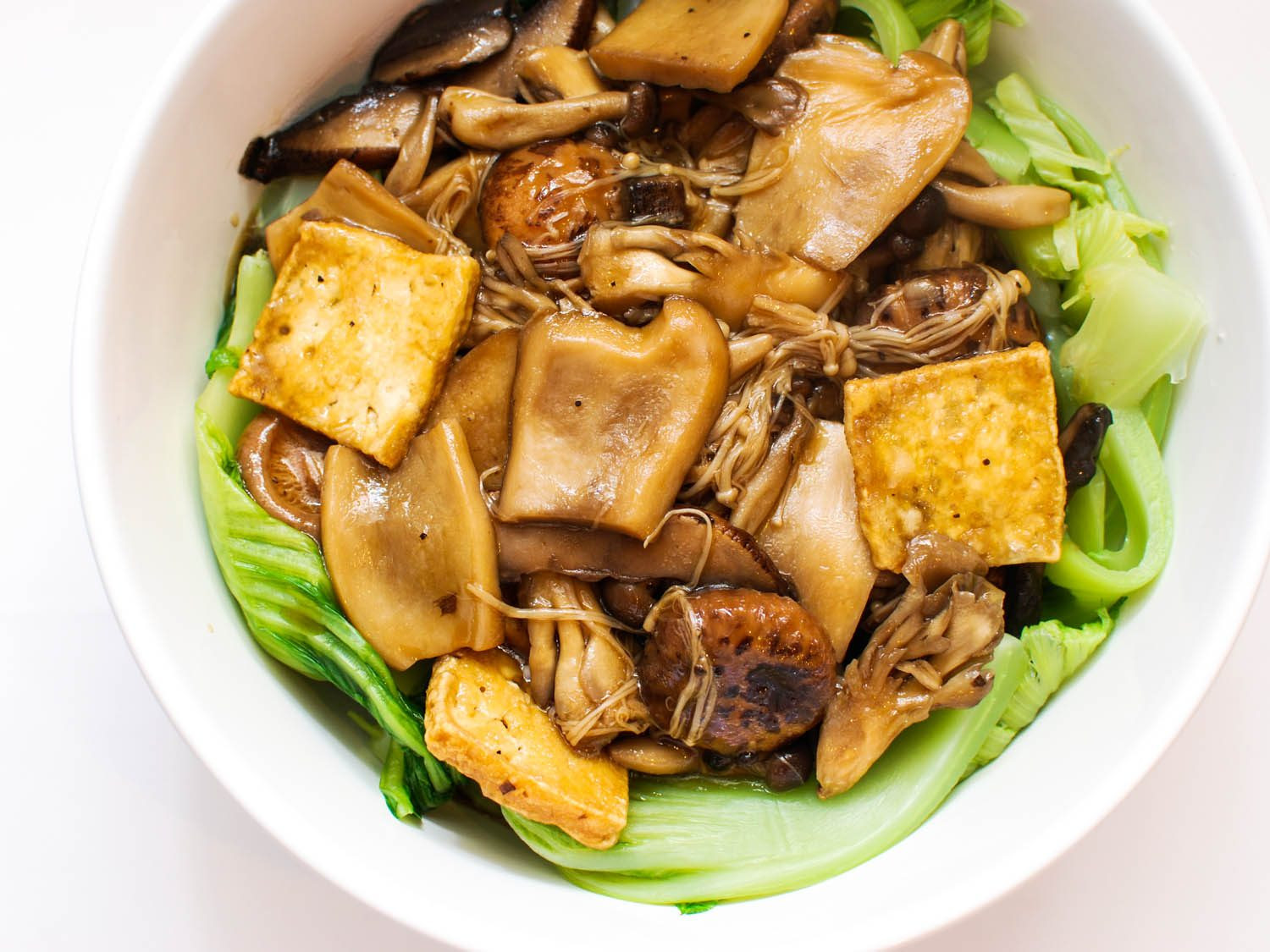 Asian Tofu Recipes
 Mushrooms and Tofu With Chinese Mustard Greens Recipe