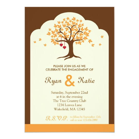 Autumn Engagement Party Ideas
 Fall Tree Engagement Party Invitation