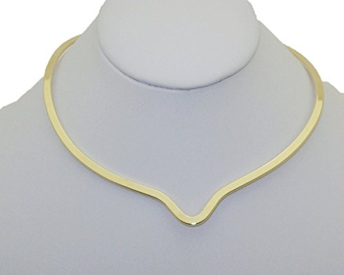 Average Necklace Length
 New Shiny Gold Notched Choker Collar Necklace Wire Average