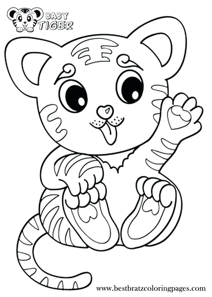 Baby Animal Coloring Pictures
 Cute Tiger Drawing at GetDrawings