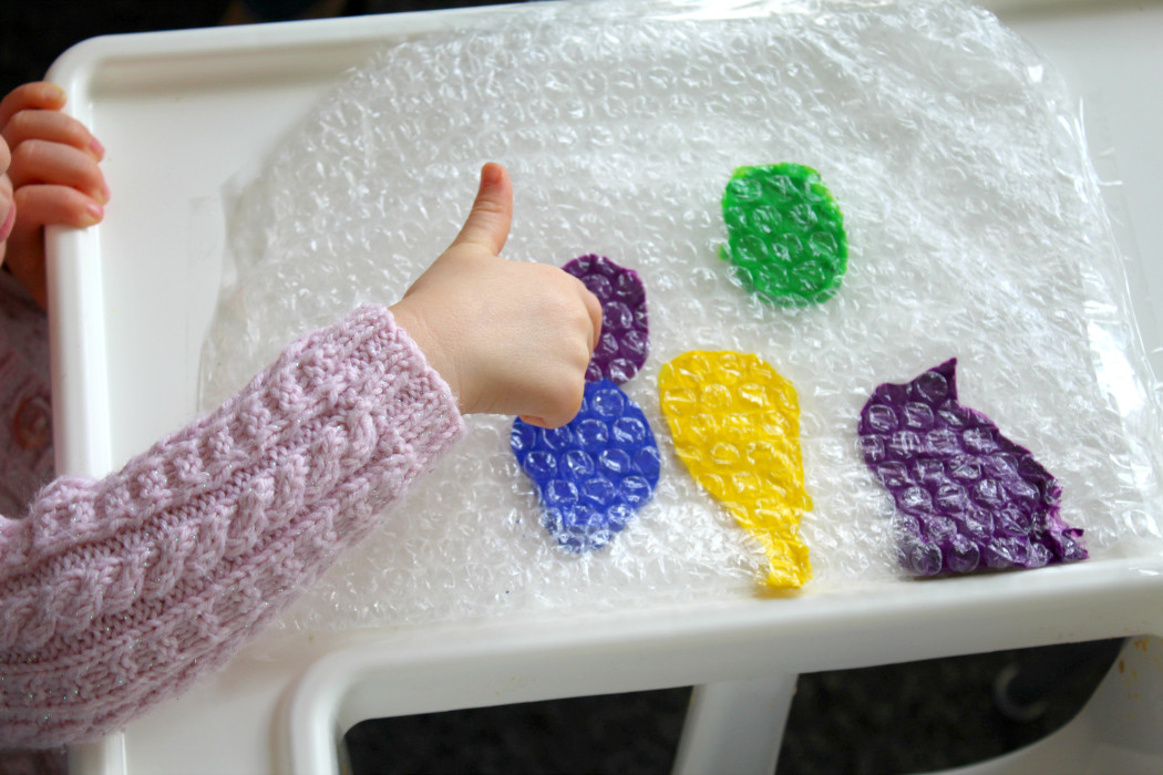 Baby Arts And Crafts
 Baby Bubble Wrap Art Sensory Baby & Toddler Activity