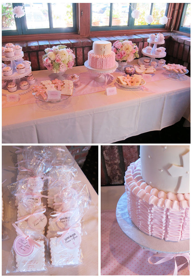 Baby Baptism Party
 Green Beansie Ink Baby Girl Baptism Sweets Table